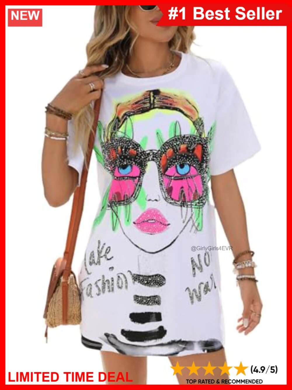 Women's Sequined Graphic T-Shirt Sparkly Cotton Blend Crew Neck Tee